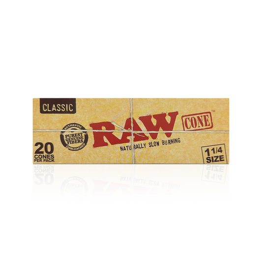 RAW PRE ROLLED CONES 1 1/4 SIZE - 20 PACK