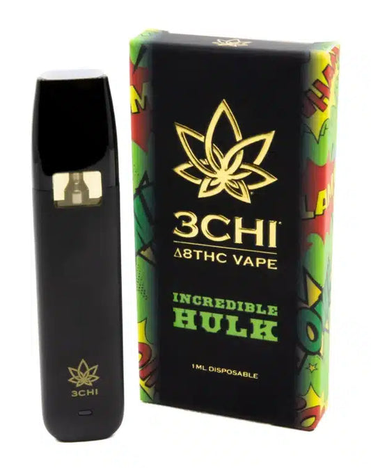 3CHI DELTA 8 THC VAPE DISPOSABLE 1ML - INCREDIBLE HULK