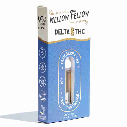 MELLOW FELLOW DELTA 8 VAPE CARTRIDGE 1ML - BLUEBERRY OG (HYBRID)