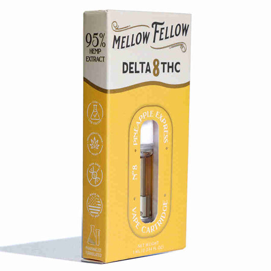 MELLOW FELLOW DELTA 8 VAPE CARTRIDGE 1ML - PINEAPPLE EXPRESS (HYBRID)