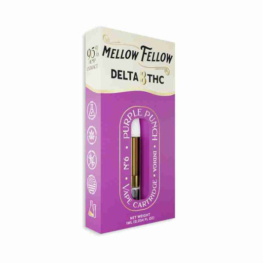 MELLOW FELLOW DELTA 8 VAPE CARTRIDGE 1ML - PURPLE PUNCH (INDICA)