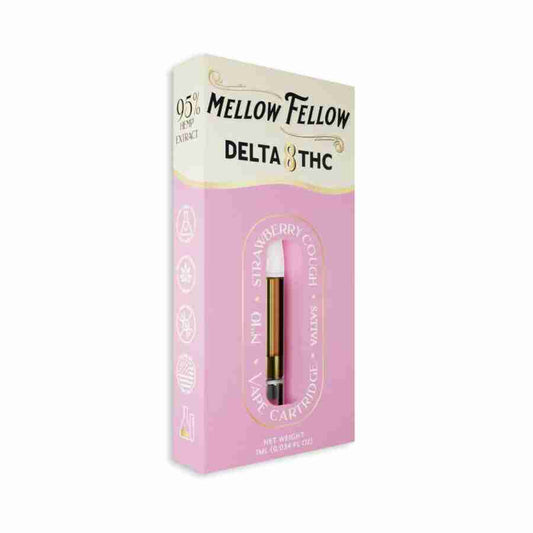 MELLOW FELLOW DELTA 8 VAPE CARTRIDGE 1ML - STRAWBERRY COUGH (SATIVA)